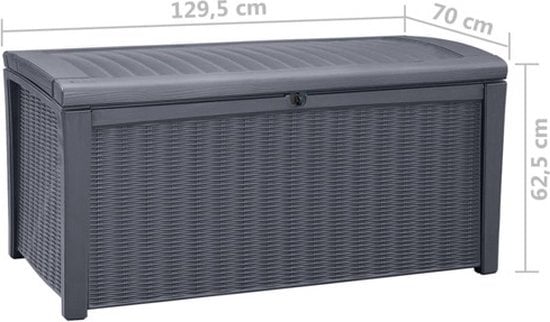 Keter Borneo Aufbewahrungsbox - 416L - 129,5x70x62,5cm - Graphit