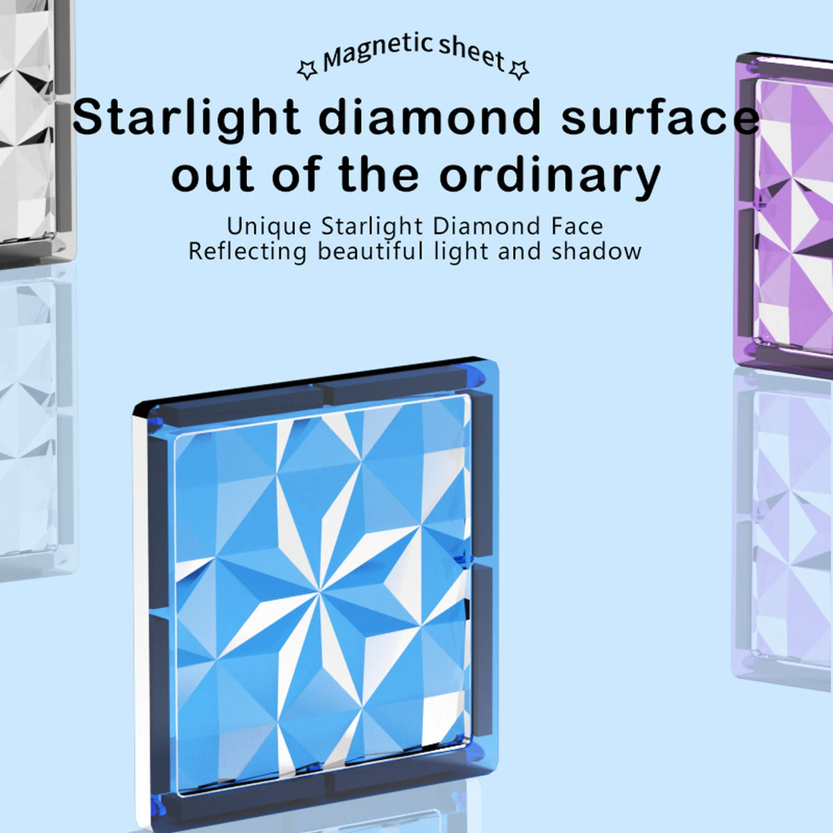 XINQIYUAN 3D-Diamant-Magnetbausteine – 60-teilig mit Murmelbahn – mehrfarbig – ABS-Kunststoff