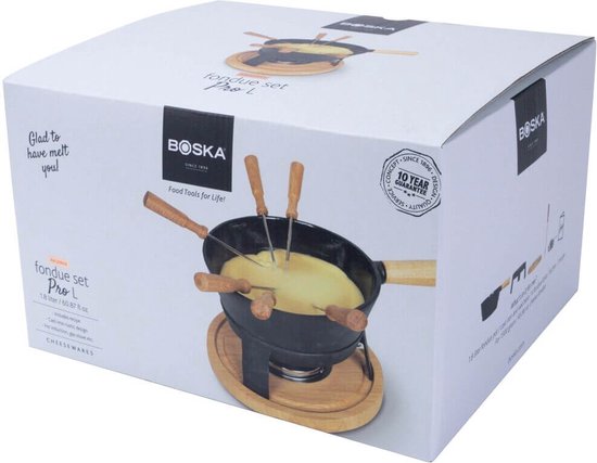 Boska Fondue Set Pro L - Käsefondue-Set - Für jede Art von Herd - Robustes & unzerbrechliches Gusseisen - 1,8 Liter