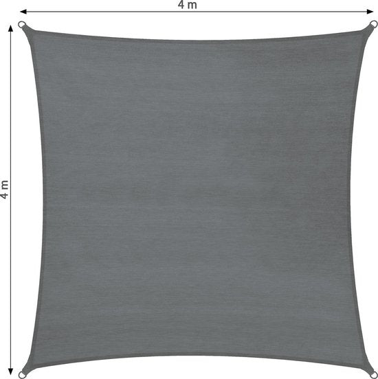 tectake - Schattentuch/Sonnendach - Quadratisch 2.4x4m - Polyethylen - Grau
