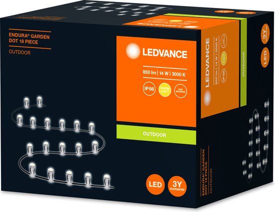 LEDVANCE Gartenbeleuchtung LED: für Boden, ENDURA GARDEN DOT / 12 W, 22-...24- V, Abstrahlwinkel: 33, Warmweiß, 3- K, Gehäusematerial: Polycarbonat (PC), IP65