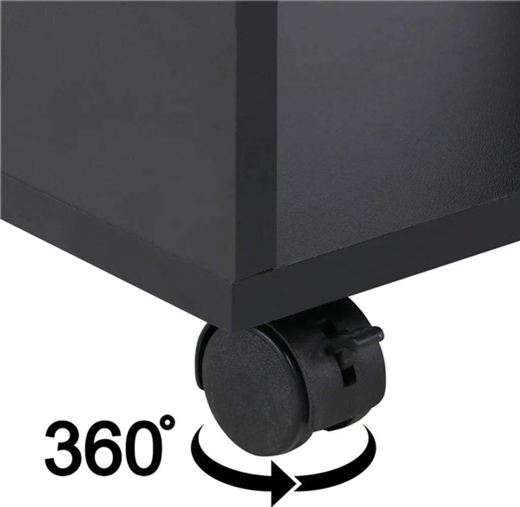 Yaheetech Computertisch mit Tastaturablage und Rollen – Schwarz – 80 x 48 x 76 cm