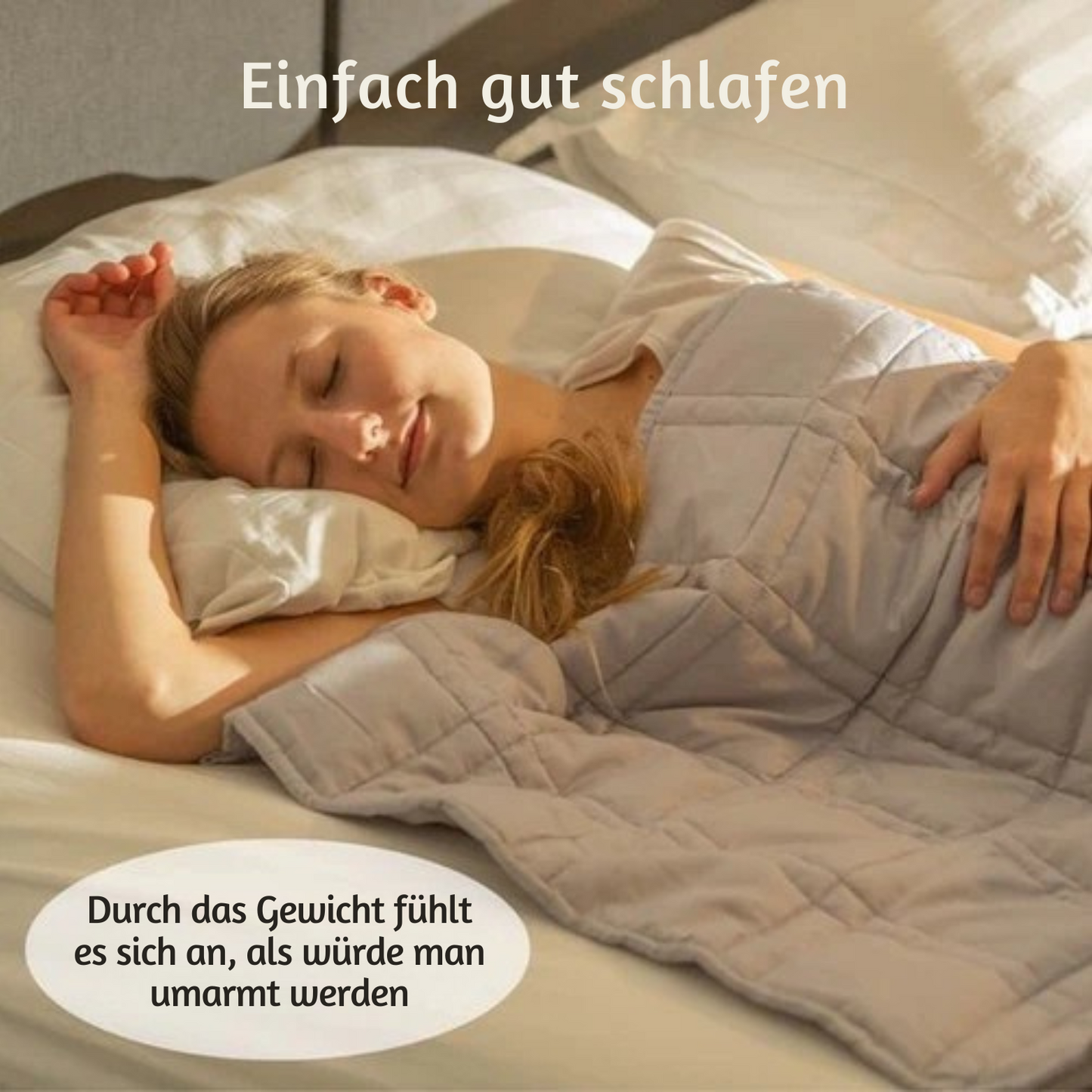 Ella - Gewichtsdecke/ Therapiedecke - 7kg - 135 x 200cm - OEKO-TEX Baumwolle - Hellgrau