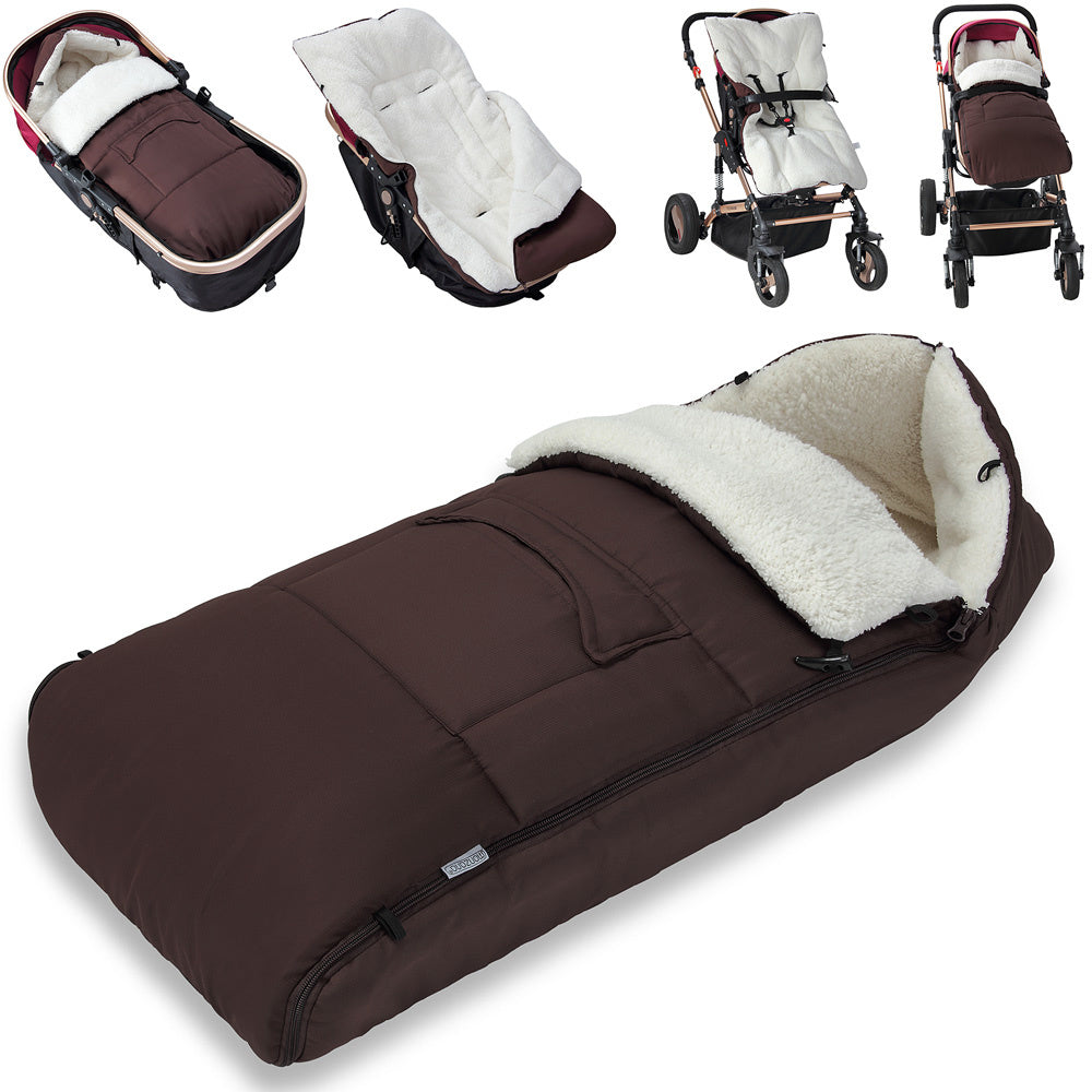 BabyGaga Kinderwagen Fußsack Braun | Teddy | Maxi-Cosi | mit Aufbewahrungstasche