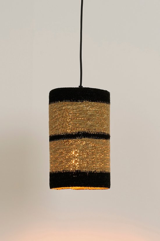 Mica Decorations Jinx Pendelleuchte - H30 x Ø15 cm - Jute - Schwarz