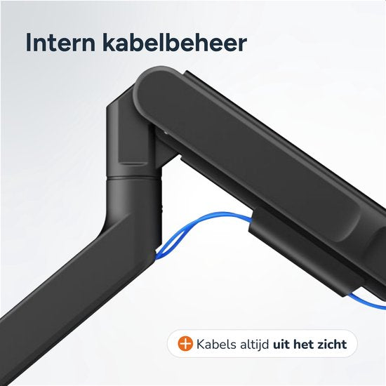 Skoov Monitorarm mit Gasfeder - Für 13 bis 57 Zoll - 27KG Tragfähigkeit - Breitbildschirm - Halterung für 1 Bildschirm - Monitor - Ständer - Halterung - Extra stabil - Schwarz