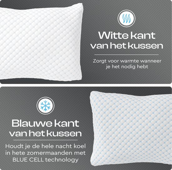 Sleeptime Pillow - Nachfüllbares Kissen - Geeignet für alle Schlafpositionen - Kühlende Technologie - Reduziert Nackenschmerzen