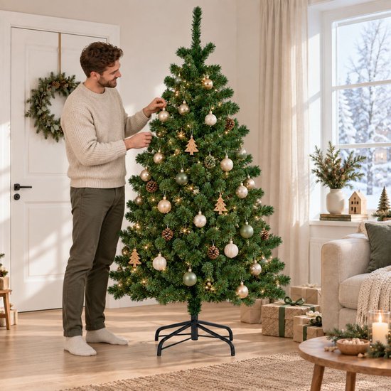 Arti Casa Kunstweihnachtsbaum 180 cm – Kunstweihnachtsbaum mit Ständer – 650 Zweige – Weihnachtsdekoration für den Innenbereich – Grün