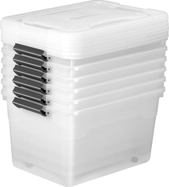 Aufbewahrungsbox / Aufbewahrungsbox 60 L - Kunststoff - 6-teilig - inkl. Deckel