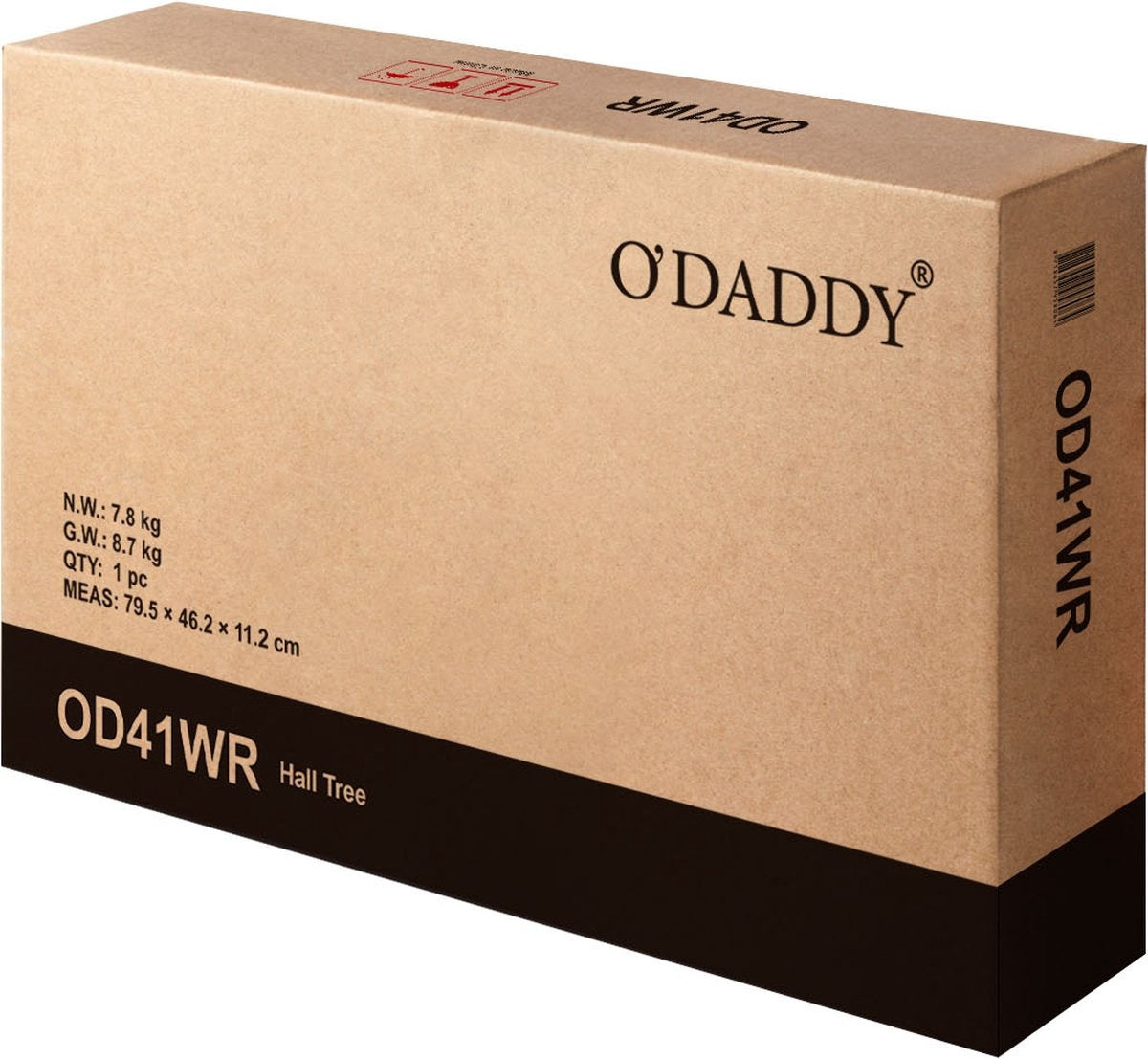 O'DADDY® Garderobenständer hochkant - Garderobe mit Schuhablage - 9 Haken 2 Lagen Schuhablage 6 Paar - Garderobe - 70 x 32 x 175 cm - Garderobe schwarz / dunkelgrau