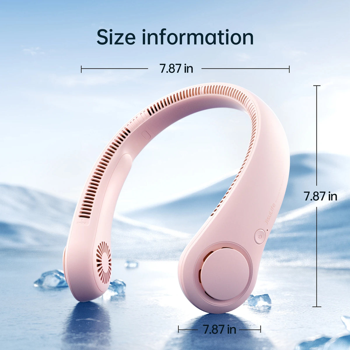 Jisulife Halsventilator Life 3 – Rosa – ohne Flügel – 5 Stufen – 4000 mAh – bis zu 16 Stunden – 78 Lüftungsöffnungen – 253 g