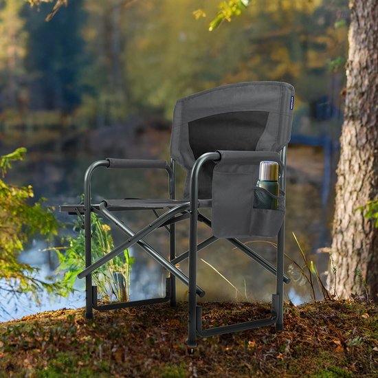 TRVLMORE Campingstuhl - Zusammenklappbar - Leichtgewicht - 120 kg Belastbarkeit - Grau