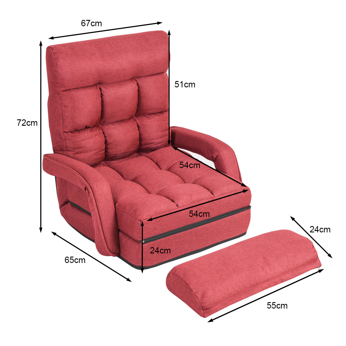 Coast Sofa Bed Lazy Folding Sofa Sleep Sessel für Haus und Büro Rot