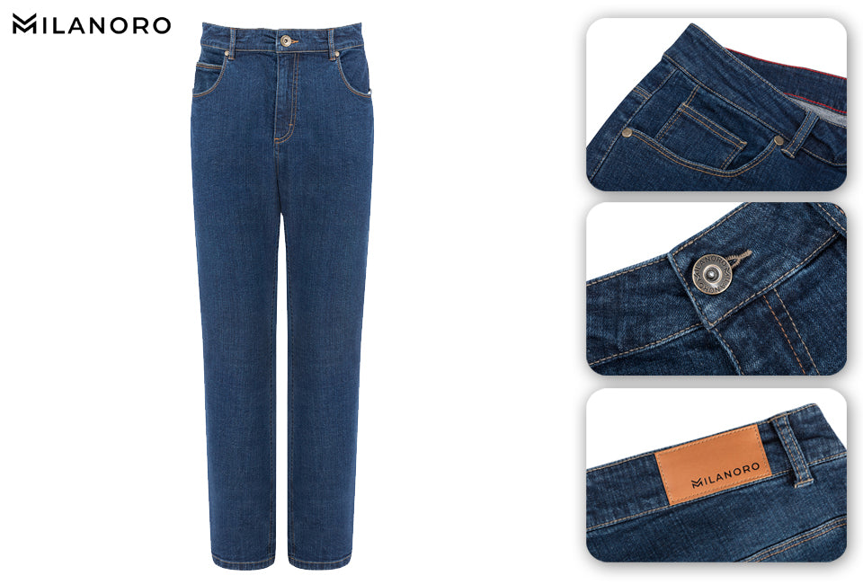 Milanoro modische Jeans für Männer - Dunkelblau - W 32 - 30