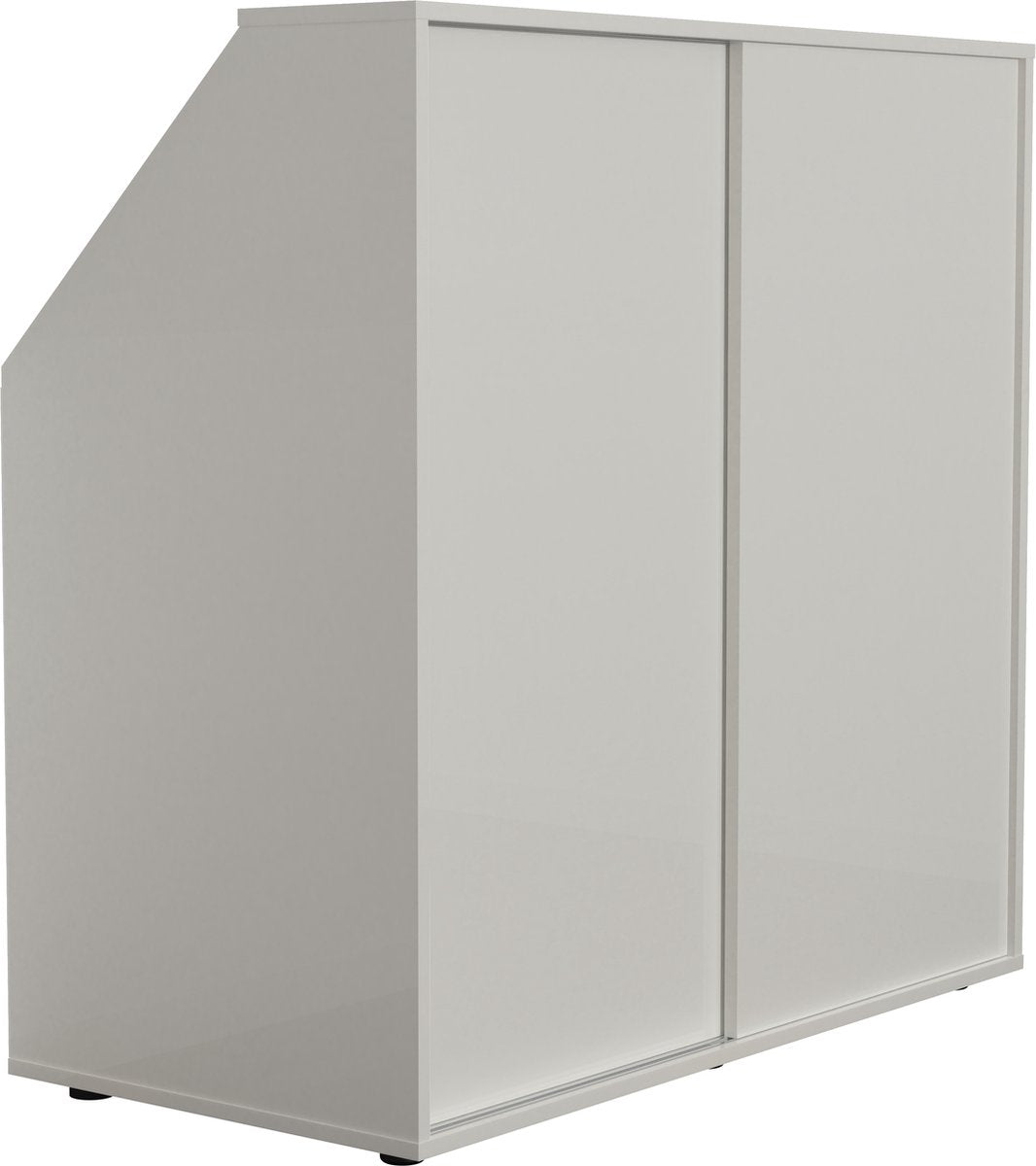 TheBestOf Furniture Aufbewahrungsschrank für schräge Wand – Weiß
