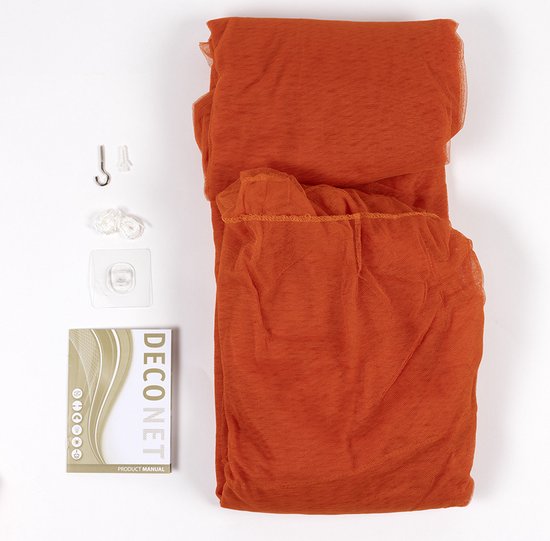 Deconet Moskitonetz - Marrakech- Oberer Ring 65cm x 1250cm Umfang- ORANGE 1-2pers