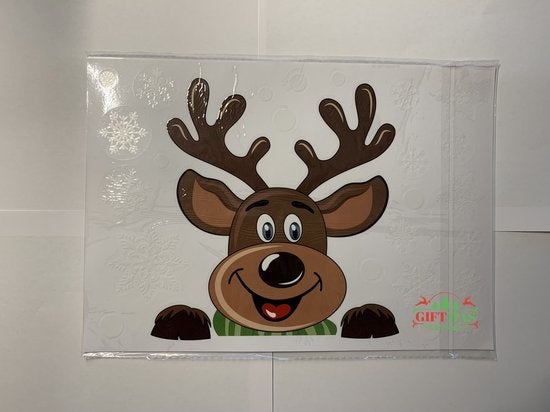 Giftmas - Fensteraufkleber - Weihnachten - Rentier - 50 Stück