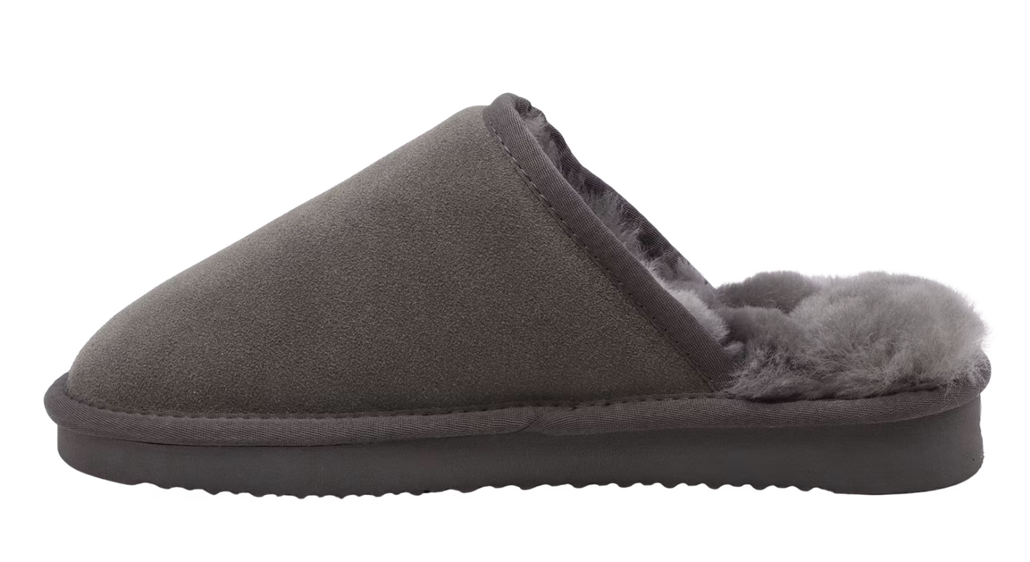 Alpacas Footwear Soft Herren Lammfell Hausschuhe - Charcoal - Größe 39