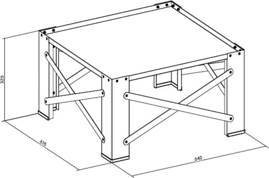 Waschmaschinenaufsatzmöbel - 300 kg Belastbarkeit - 64 x 61,5 x 32,5 cm - universal