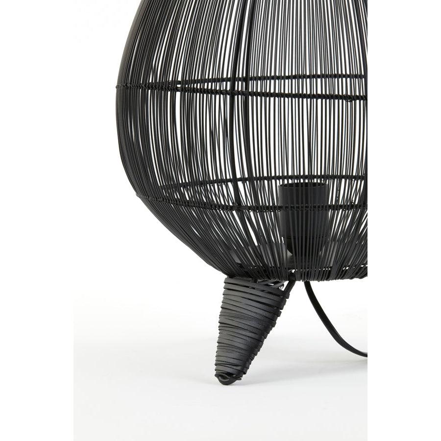 Licht & Wohnen - Tischleuchte YUMI - Ø28 cm - Schwarz