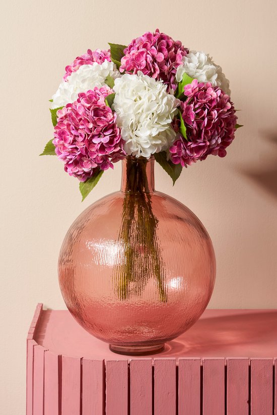 Mica Decorations Firenza Flaschenvase - H42 x Ø34 cm - Recyceltes Glas - Hellrosa