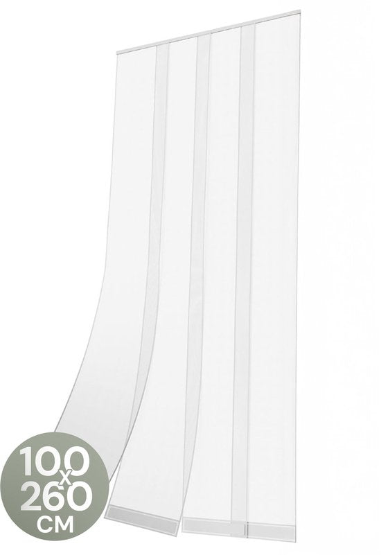 O'DADDY® Fliegengitter Lamellenvorhang - 100x260 cm - Türvorhang - Türtür - Verstellbares Design - Fiberglas - Türgitter Weiß