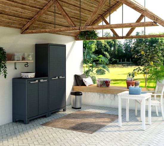 Keter Moby Hochschrank - 4 Fachböden - 80x44x182 cm - Anthrazit