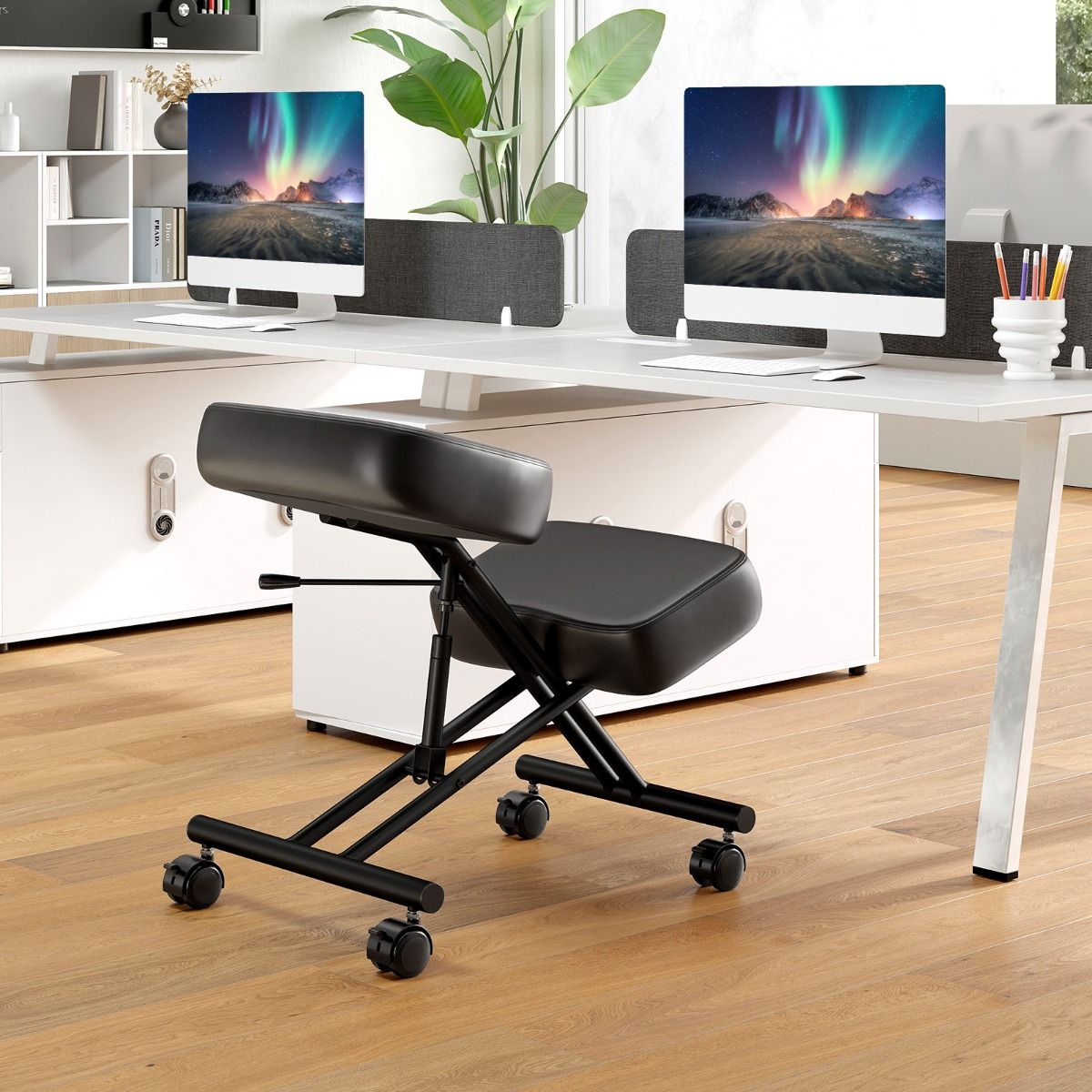 Coast Ergonomischer Kniestuhl – höhenverstellbar – mit Rollen – schwarz