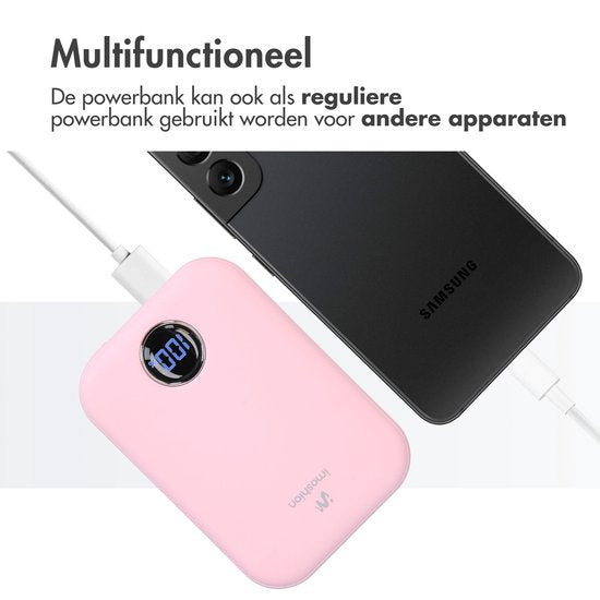 imoshion Powerbank 10000 mAh - Geeignet für MagSafe - Schnellladegerät 22,5W - LED-Anzeige - USB C & USB A - Wireless Powerbank Geeignet für iPhone 12/13/14/15/16 - Pink