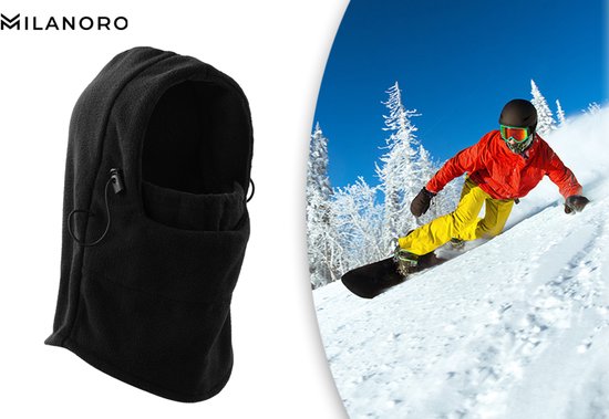 Milanoro - Warme Fleece-Schal-Mütze - Grau - 1 Stück