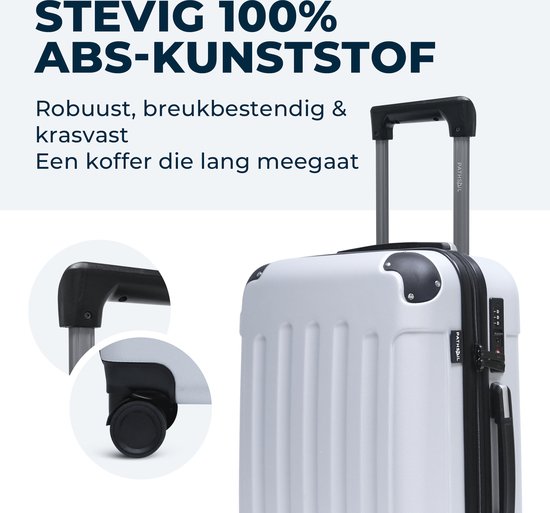 Pathsail - Handgepäck Koffer 40L x 55CM - ABS - Leichter Trolley - Inkl. TSA-Schloss & Spinner-Räder - Silber