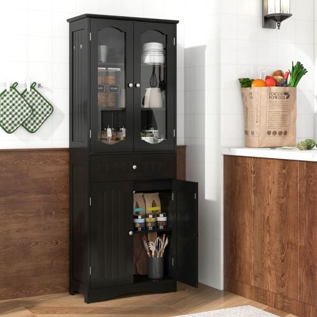 Coast Freistehender Schrank - Hochschrank 60 x 30 x 160 cm - Schwarz