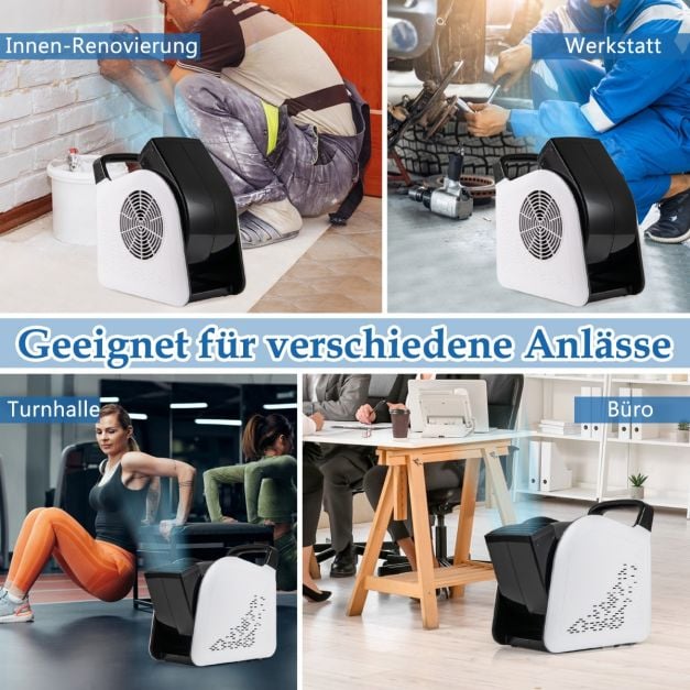 Coast Standventilator 130 W – 3 Geschwindigkeitsstufen – um 185° schwenkbar – 33 x 18 x 33 cm – Schwarz und Weiß