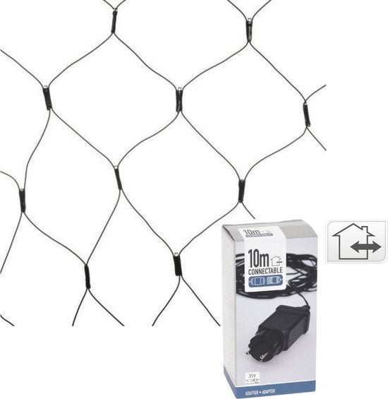 Nampook Netzbeleuchtung - Verkettbar - 160 LED - 2 Meter - Warmweiß + INCL. Adapter mit 10 Meter Kabellänge