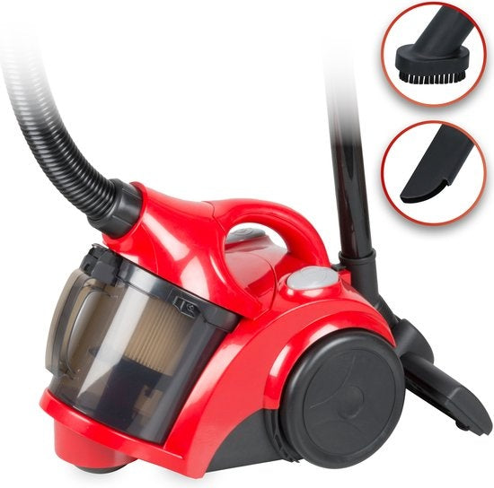 Dunlop Staubsauger ohne Beutel - 700 Watt - 2 Liter Auffangbehälter - Rot/Schwarz