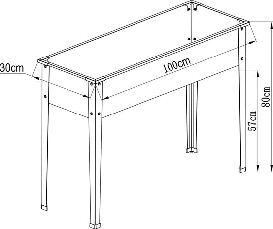 AXI Hochbeet aus Metall – Metall-Gemüsebeet auf Füßen 100 x 30 x 80 cm – Mit Drainage – Hochbeet – Pulverbeschichteter Stahl – Pflanzkübel für Garten und Balkon