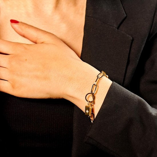 Laura Ferini Damenarmband Ruvido Gold - Goldfarbenes Gliederarmband - 18K Gelbgold plattiert - Schmuck - Accessoires - Damenarmband