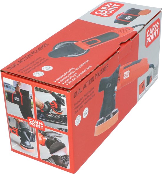 Carpoint Dual-Action-Poliermaschine – 650 Watt – 6 Geschwindigkeitsstufen – 2000–6400 Polierbewegungen – 9 mm Exzenterhub