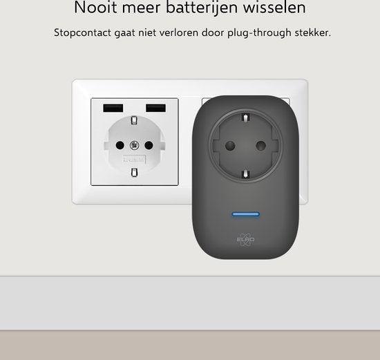 ELRO DB4000 Wireless Kinetic Doorbell Set - Niederländische Version - mit 2x Steckempfänger mit Steckdose - keine Batterien erforderlich