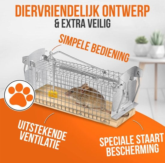 Strex Mausefalle für drinnen und draußen - tierfreundlich - Lebendfalle - 2 Stück