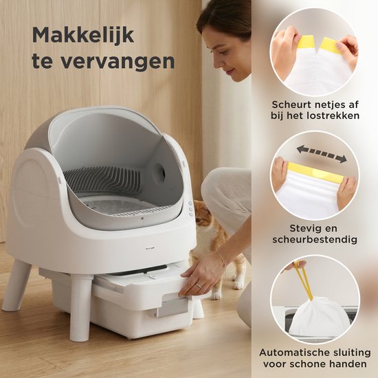 TrevoPet® Katzentoilettenbeutel – 60 Stück auslaufsichere Müllbeutel – Müllbeutel für selbstreinigende Katzentoiletten – 3 Rollen