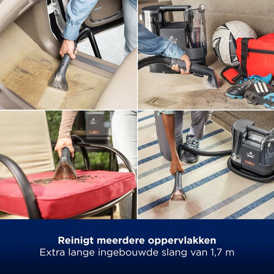 BISSELL SpotClean Cordless – tragbarer Fleckenreiniger – kabelloser Teppichreiniger, Sofa-Reiniger, für Auto, Matratze, Sneaker- und Sesselreiniger – Kabelloser Teppichreiniger – Reinigungsgerät mit Dreifachwirkung – bis zu 30 Minuten Betriebsdauer – 3681