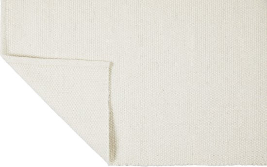 Lifa Living - Wollteppich - Weiß - 160 x 230 cm - 70% Wolle und 30% Baumwolle - Florhöhe 6 mm - Gewebt