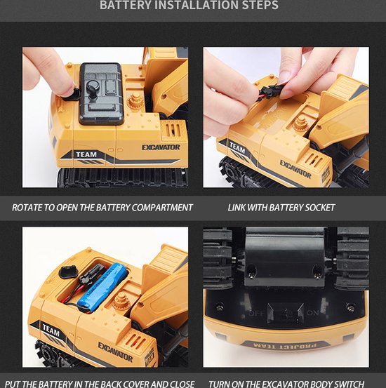 Fuegobird RC car - Kinder RC Bagger - gelb