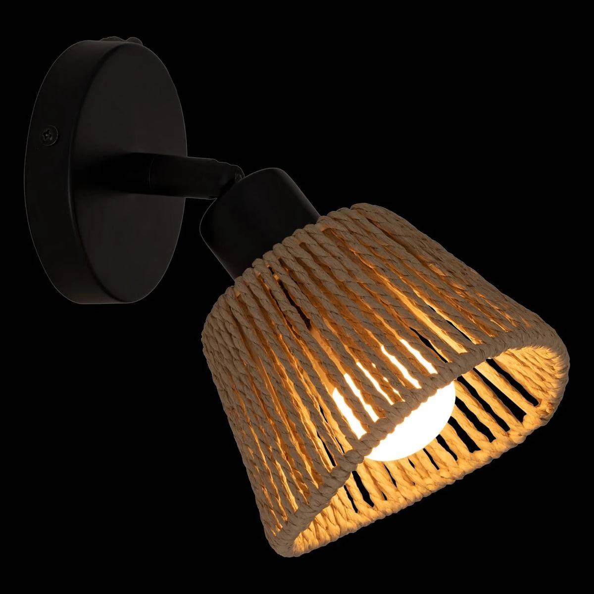 Atmosphera Myha Wandleuchte – Verstellbarer Spot – Metall & Seil – E14 – 10 cm