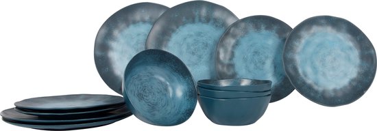 Gimex Stone Line Geschirr – Dunkelblau – 12-teilig