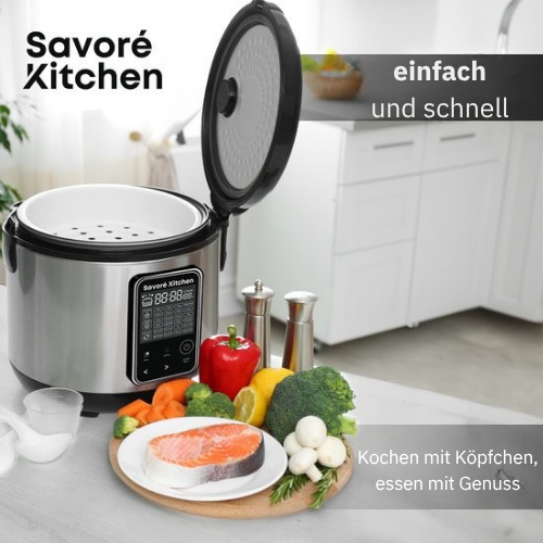 Savoré Kitchen - MultiTaste Multikocher 5L mit 24 Kochfunktionen - Multikocher - Reiskocher - Dampfkocher - Touch Control