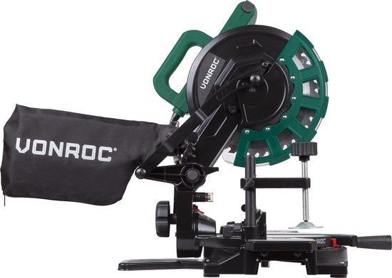 VONROC Kappsäge - Gehrungssäge - 1700W - Ø216MM - 4900 /min - Mit Laser, Tischverlängerung & Tiefeneinstellung - Inklusive Sägeblatt und Werkstückspanner