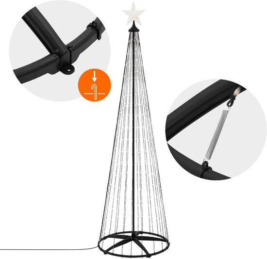 LED-Weihnachtsdekoration für draußen 210 cm mit 370 warmweißen LEDs