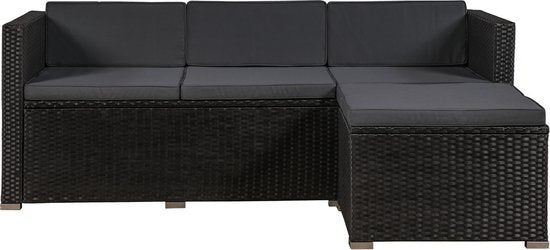 Polyrotan Lounge-Set Punta Cana L - Schwarz